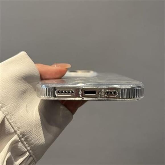 iPhone 16 Pro Case Silver Glitter Feather Design Girl Case - Picture 6 of 7